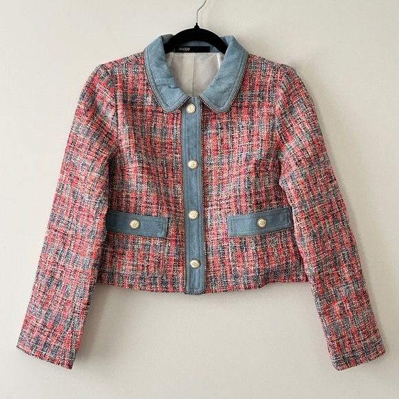 Maje Venise Tweed Cropped Jacket - Picture 1 of 16